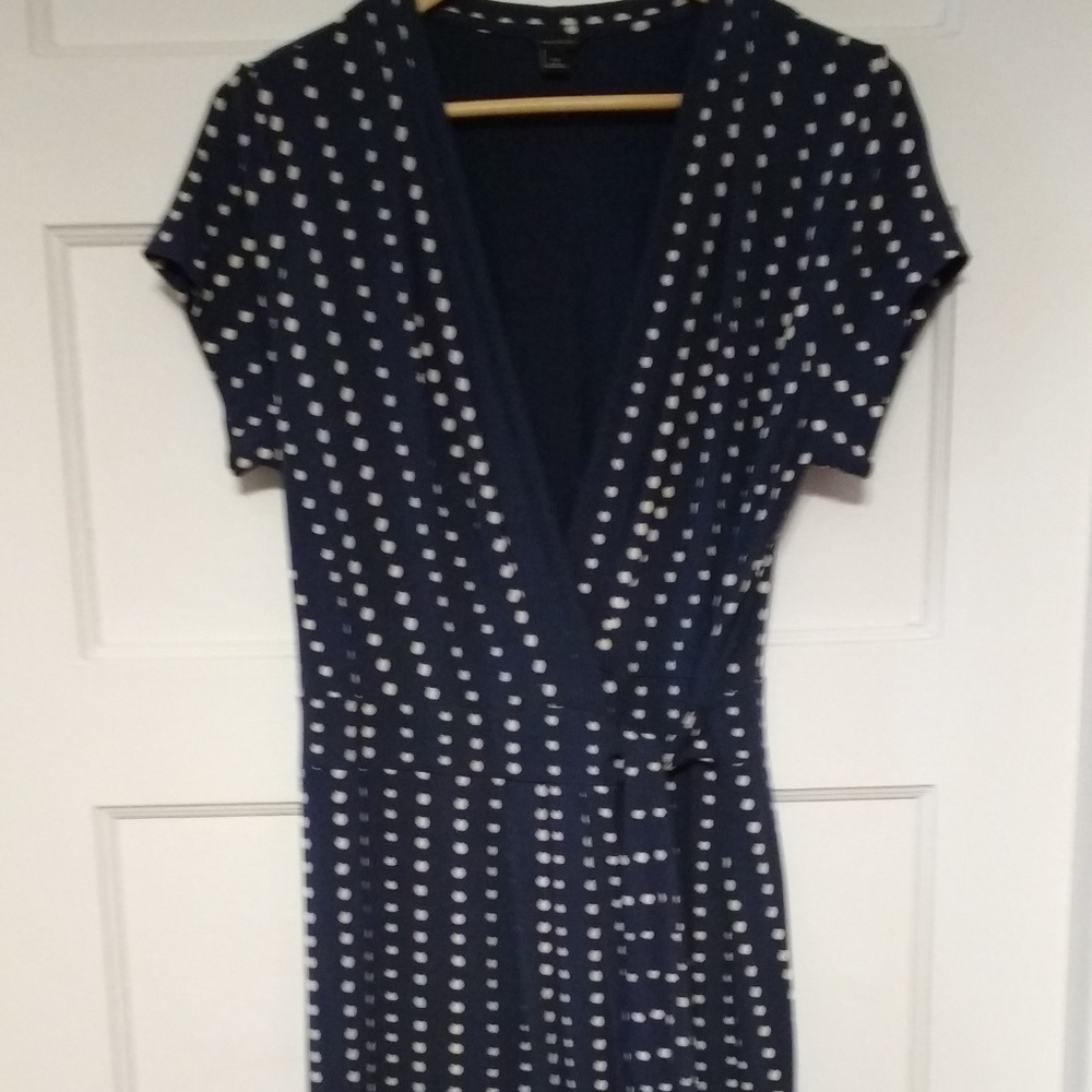 Ann Taylor polka dot wrap dress size 12